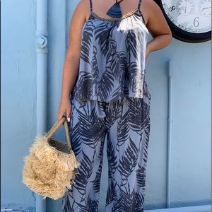 Light and airy blue fern viscose set.